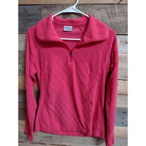 Columbia Pink Fleece Quarter Zip Pullover Sweatshirt Women's Size Medium